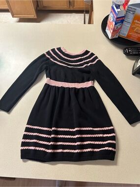 Gymboree Black Dress with Pink Trim